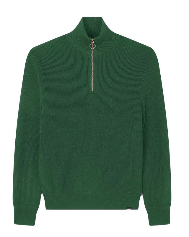 Paul &amp; Shark half zip sweater 15311168-51D groen voorkant