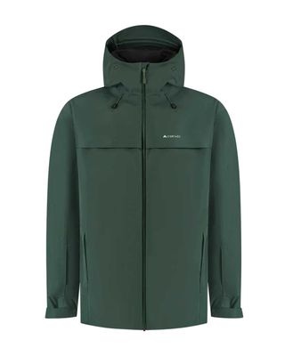 Cortazu hardshell jas Delta INS 7M donkergroen, vooraan met capuchon, 3-laags isolatie, waterdicht 30.000 mm – voorkant 