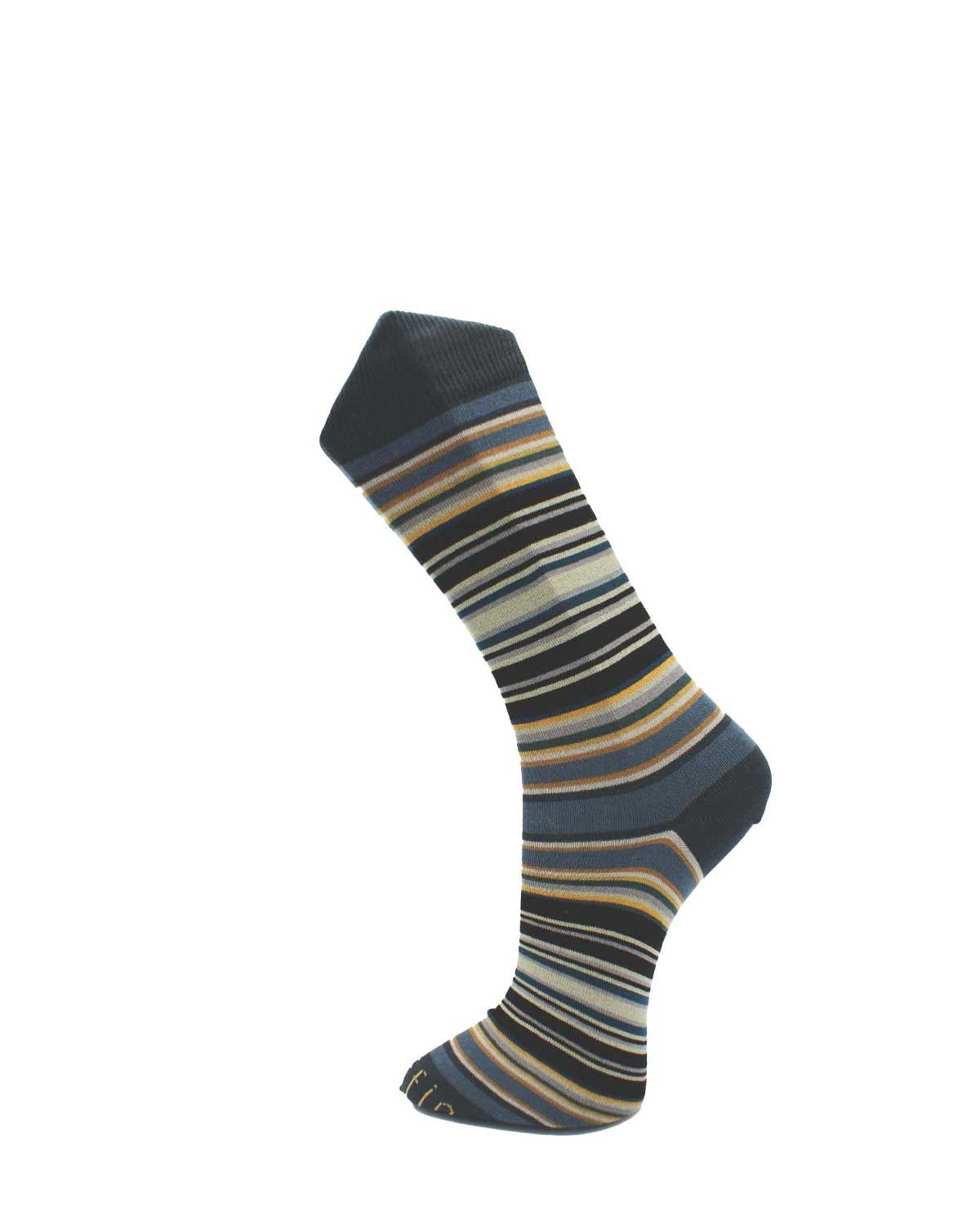 Effio sokken Vincent van Gogh 24209 in blauw/grijs, gestreept patroon geïnspireerd op Van Gogh – packshot voorkant