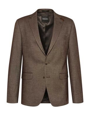 Digel herencolbert Ezzo-G 1240149-32 in middenbruin, modern fit 2-knoops met klepzakken en notch revers – voorkant
