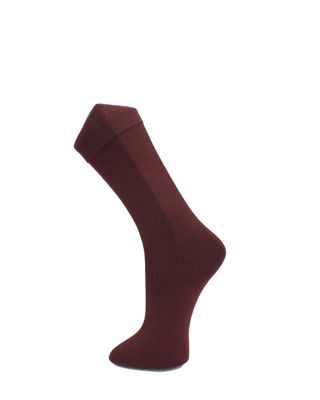 Effio sokken Solid 23033 in bordeaux, effen mercerized katoen, naadloos – packshot voorkant