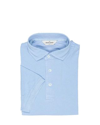 Gran Sasso polo korte mouw 60118-79081 in lichtblauw, voorkant