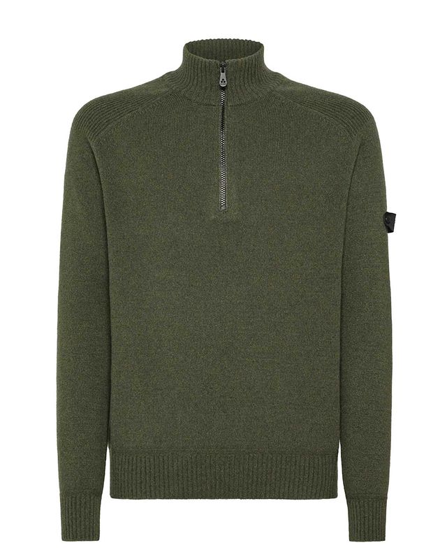 Peuterey pullover half-zip PEU561499011922690 in leaf green, voorkant