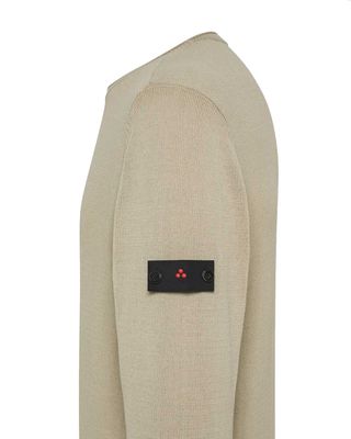 Peuterey pullover PEU549399012133-859 in beige, detail logo linkermouw