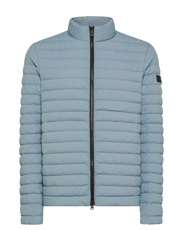 Peuterey jack PEU503701181971-222 in light blue, voorkant, ultralicht dons, dubbele rits