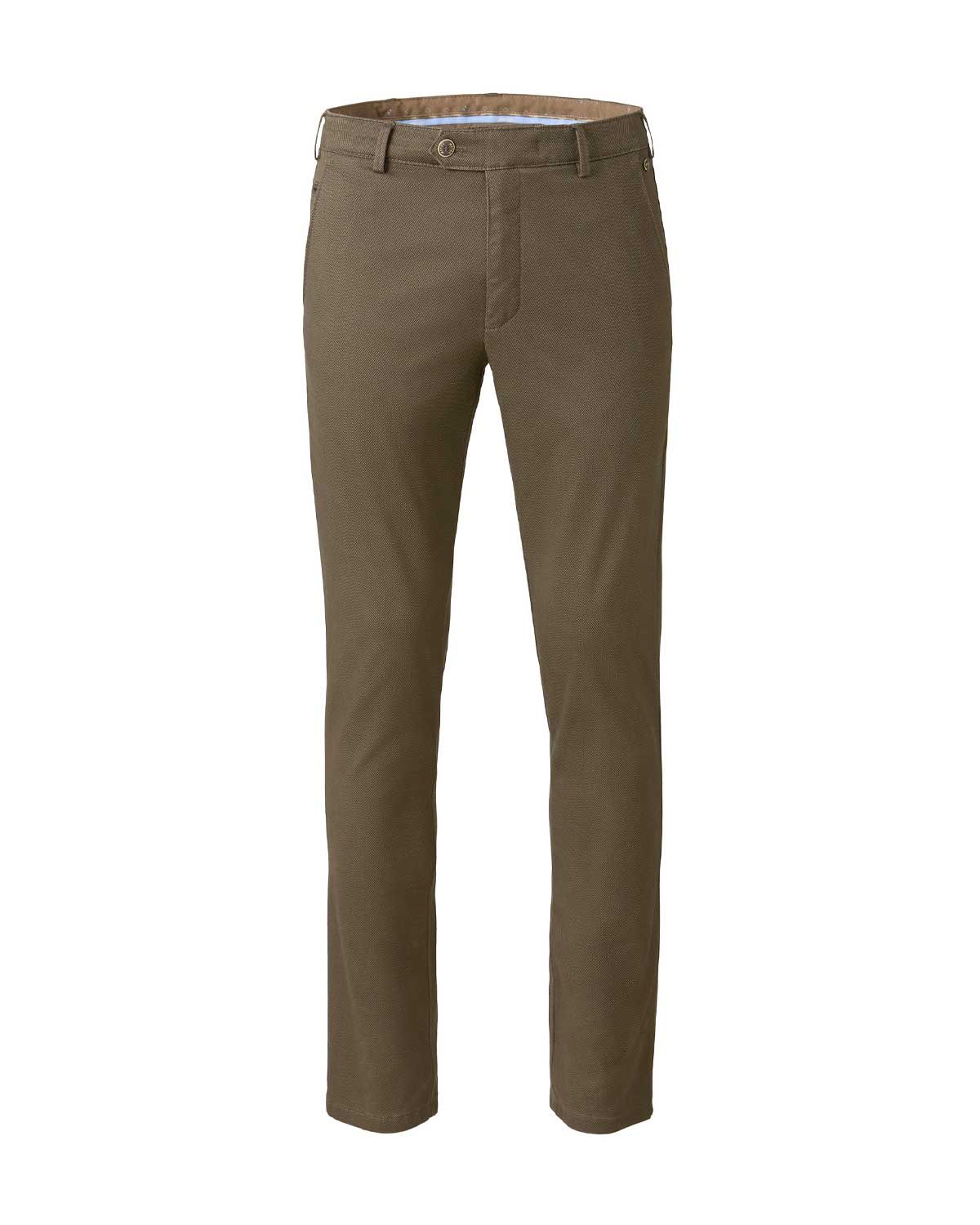 Meyer chino Bonn 2-5654-43 in lichtbruin, voorkant, modern fit winterbroek katoenmix