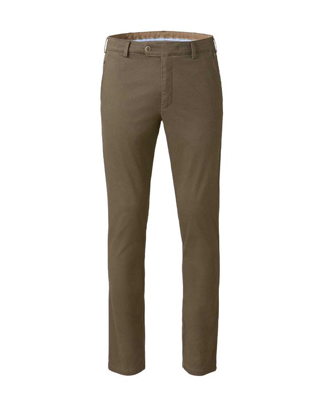 Meyer chino Bonn 2-5654-43 in lichtbruin, voorkant, modern fit winterbroek katoenmix