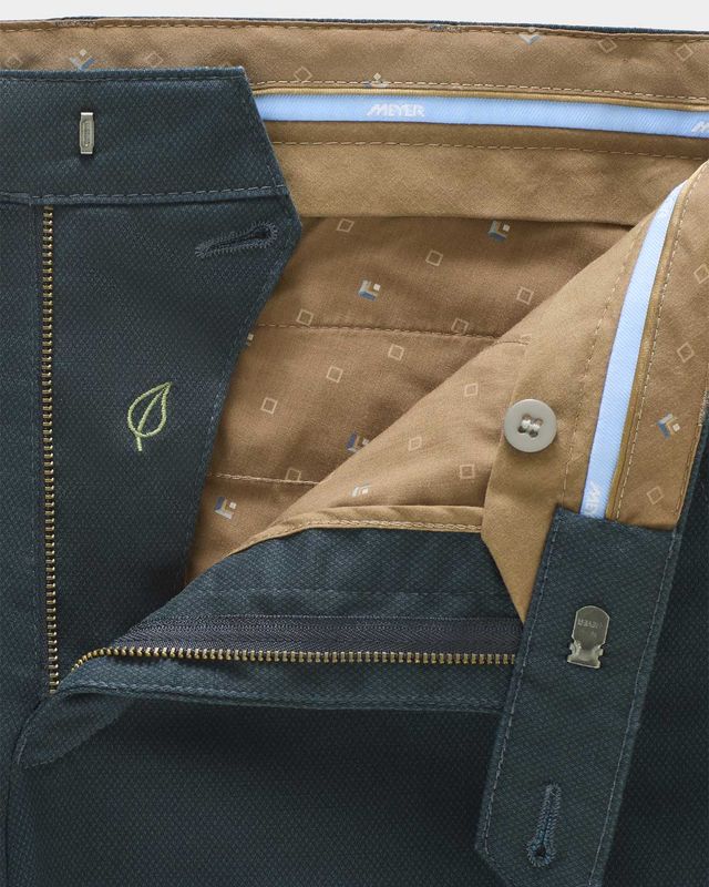 Detail binnenvoering Meyer chino Bonn 2-5654-17 donkerblauw, luxe afwerking