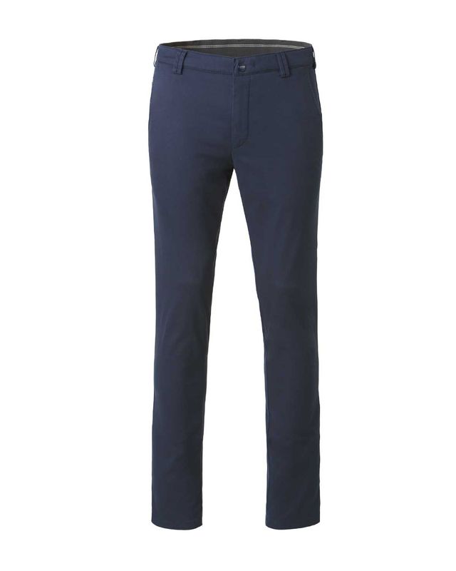 Meyer Bonn chino 1-8121-19 in donkerblauw, voorkant, modern fit met ultraflexibele tailleband