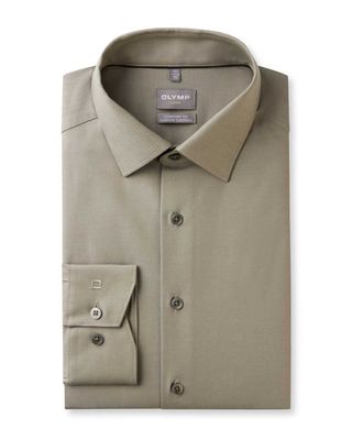 OLYMP Luxor overhemd 1030-24-46 grijsgroen Comfort Fit, voorkant