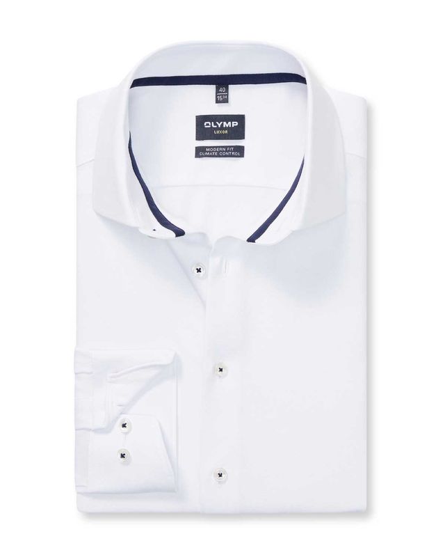 OLYMP overhemd 1338-84-00 in wit, voorkant, modern fit Global Kent