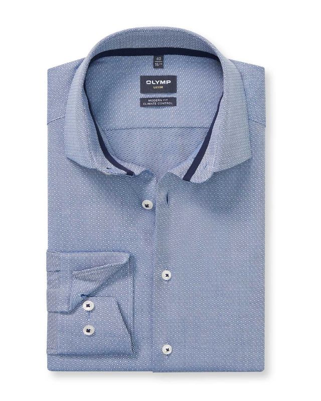 OLYMP Luxor 24/Seven overhemd 1338-84-18 in blauw, voorkant