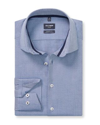 OLYMP Luxor 24/Seven overhemd 1338-84-18 in blauw, voorkant