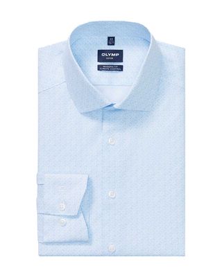 OLYMP Luxor 24/Seven overhemd 1308-84-00 in wit dessin, voorkant