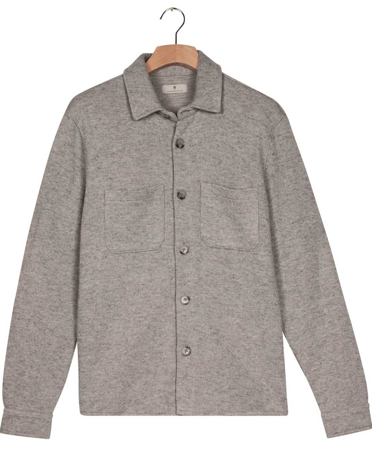 Thomas Maine Borgo overshirt 527765-91 in soft grey, voorkant