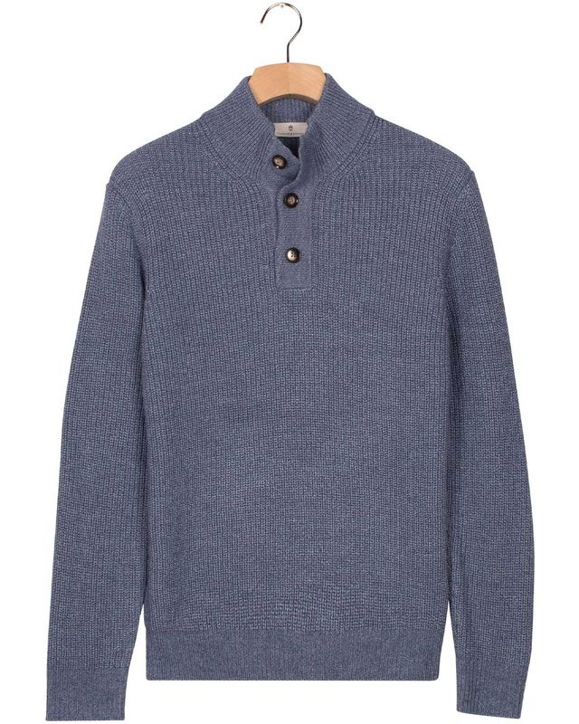 Thomas Maine pullover 5284TM600-63 in middenblauw, voorkant