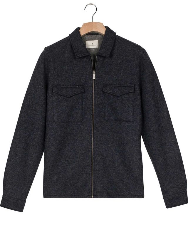 Thomas Maine Reva overshirt 527766-65 in mid blue, voorkant