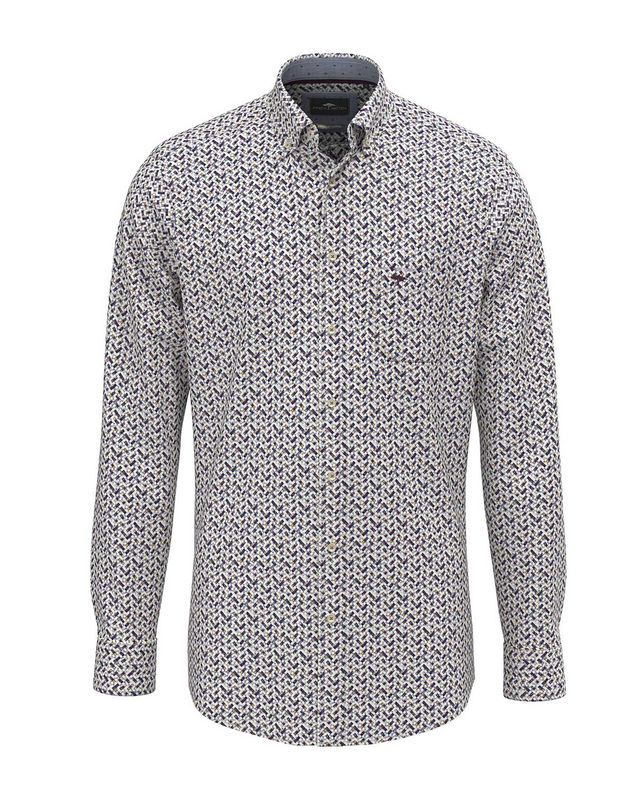 Fynch Hatton shirt 15098930-368 in deep merlot print, voorkant