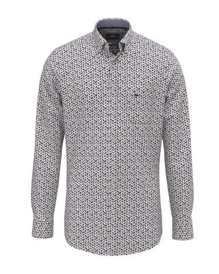 Fynch Hatton shirt 15098930-368 in deep merlot print, voorkant