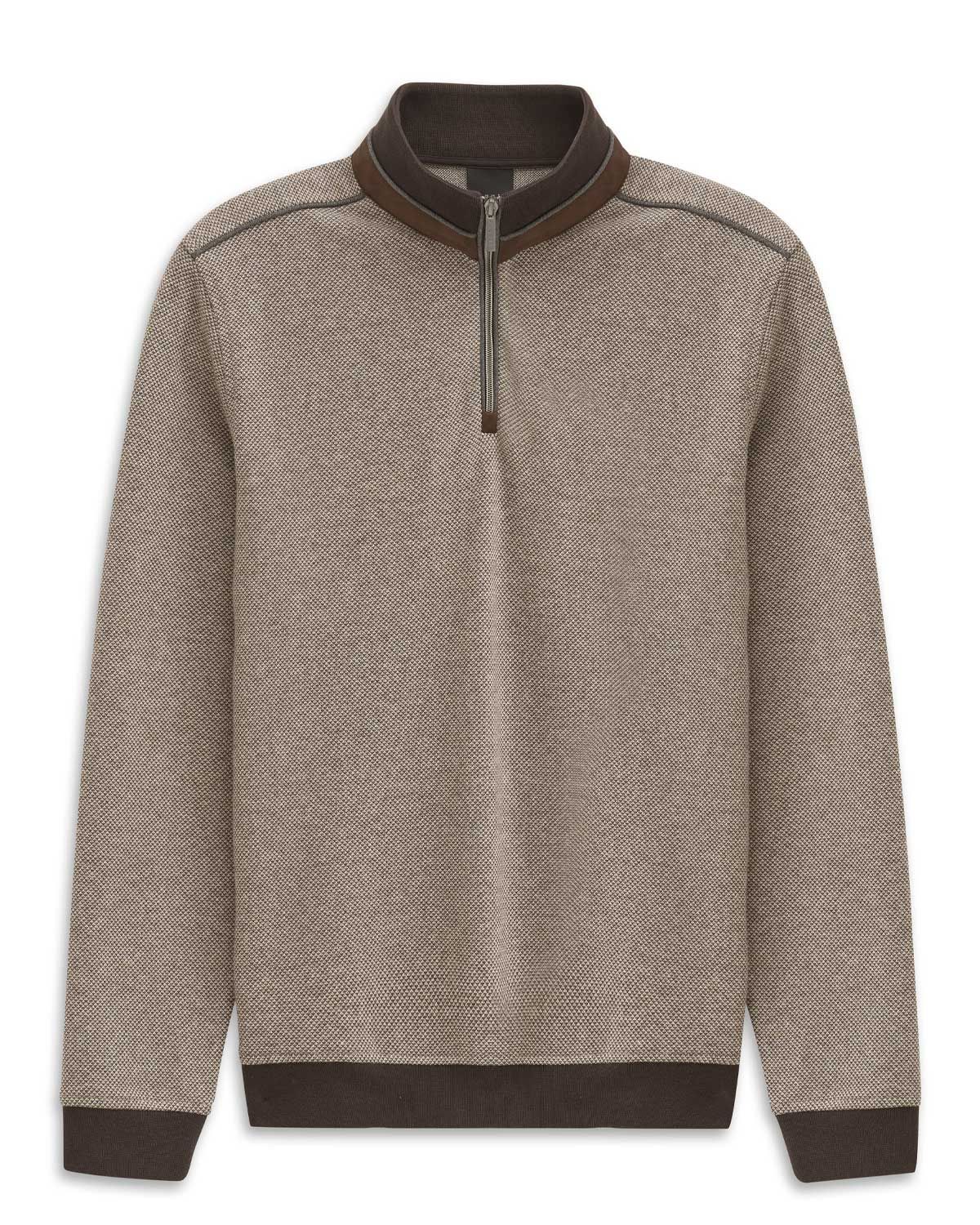 Bugatti pullover 8550-85060D-90 in beige bruin, voorkant