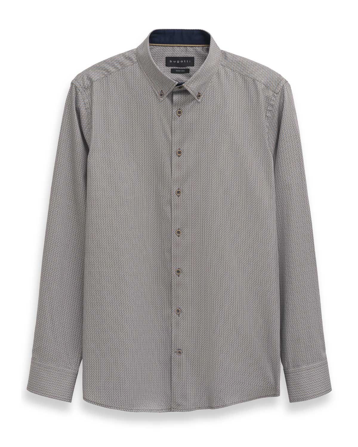 Bugatti overhemd 9350-88518D in bruin, voorkant