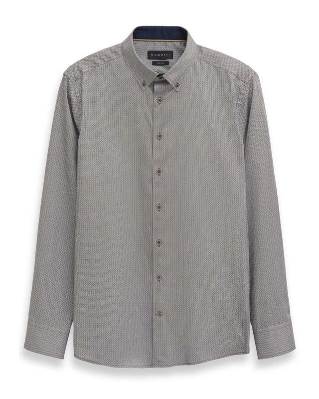 Bugatti overhemd 9350-88518D in bruin, voorkant