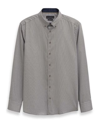 Bugatti overhemd 9350-88518D in bruin, voorkant