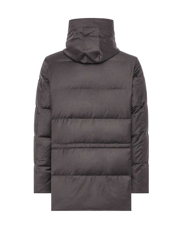 Duno Donbart 204 parka in beige bruin, achterkant