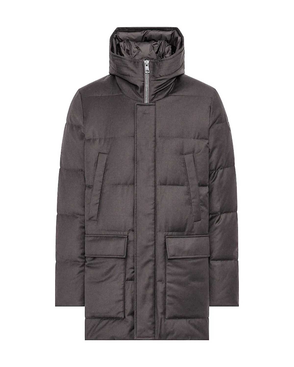 Duno Donbart 204 parka in beige bruin, voorkant