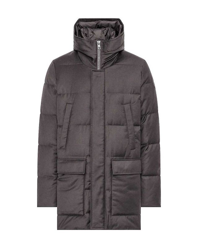 Duno Donbart 204 parka in beige bruin, voorkant