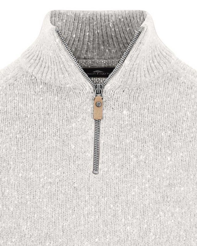 Fynch Hatton pullover 1510346-826 in beige, detail rits