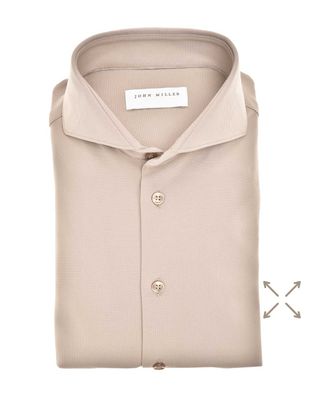 John Miller overhemd 5142460-620 in licht beige, voorkant