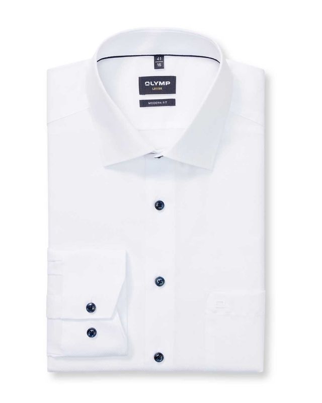 OLYMP Luxor Modern Fit overhemd 1280/84/00 in wit, voorkant