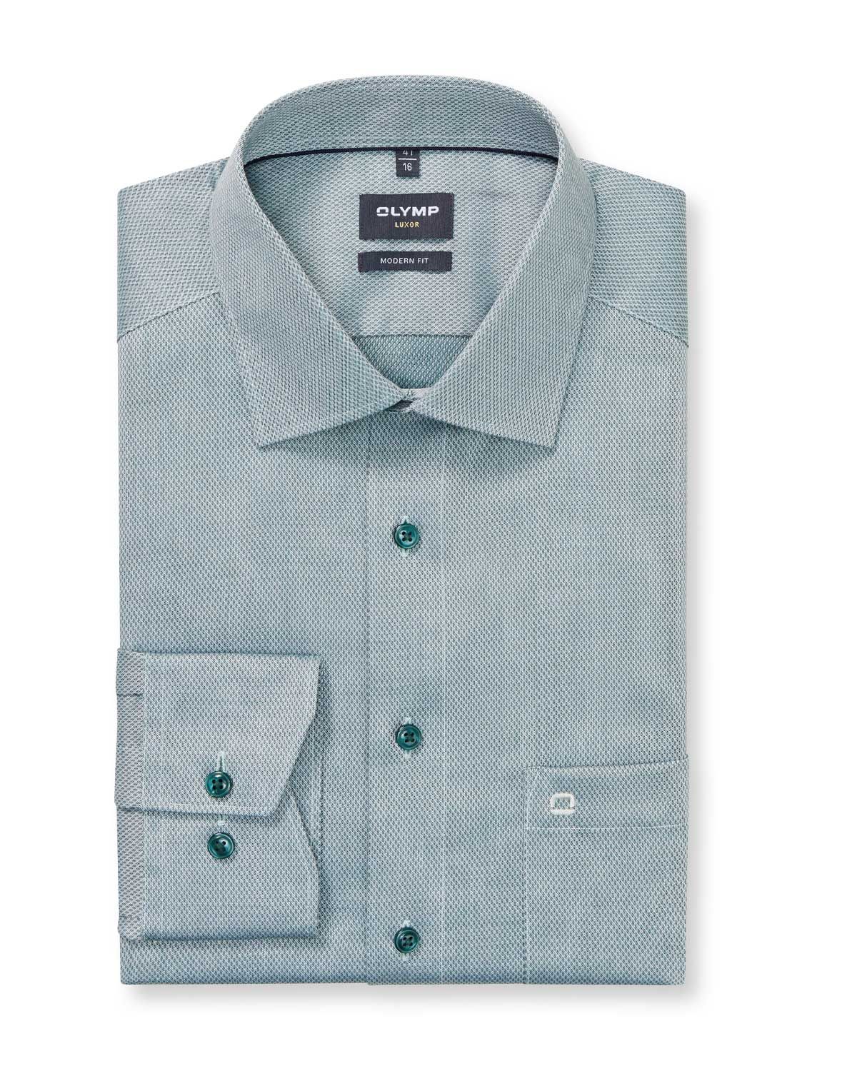 OLYMP Luxor Modern Fit overhemd 1280/84/49 in donkergroen, voorkant