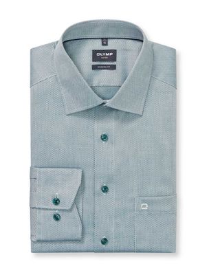OLYMP Luxor Modern Fit overhemd 1280/84/49 in donkergroen, voorkant
