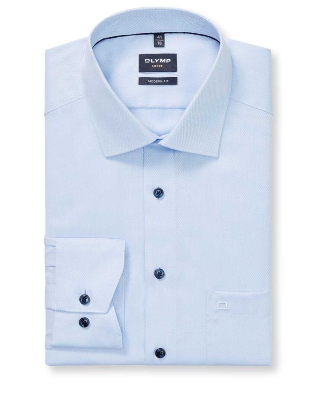 OLYMP Luxor Modern Fit overhemd 1280/84/11 in bleu, voorkant