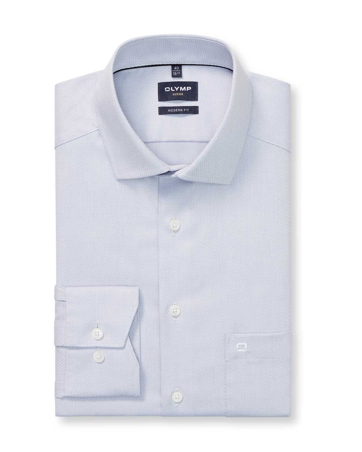 OLYMP Luxor Modern Fit overhemd 1356/74/63 in zilvergrijs, voorkant