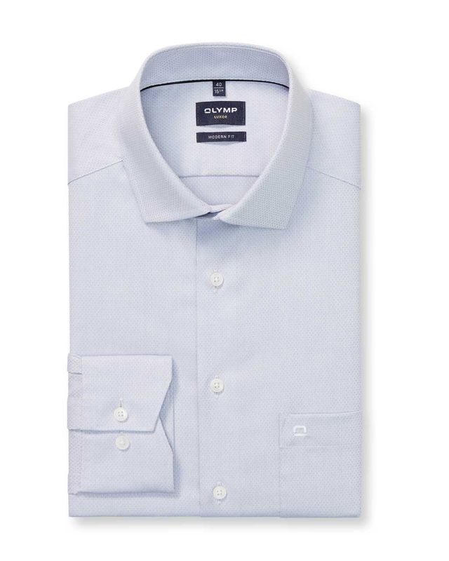 OLYMP Luxor Modern Fit overhemd 1356/74/63 in zilvergrijs, voorkant