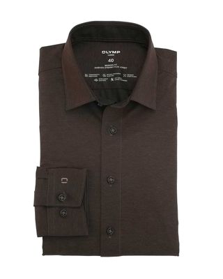 OLYMP Luxor 24/Seven overhemd modern fit 1202/64/27 in nougat, voorkant