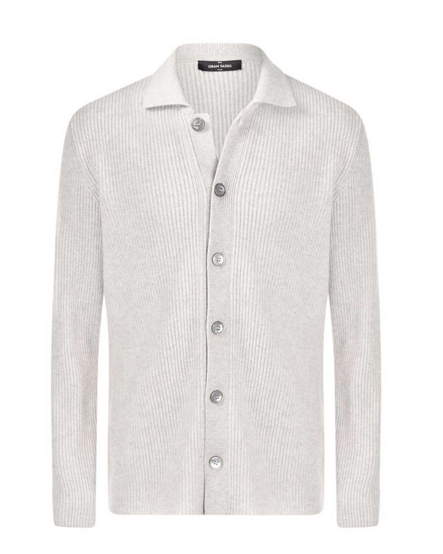 Gran Sasso vest 23130-19688-039 in lichtgrijs wol-kasjmier-viscose, regular fit met knoopsluiting, voorkant