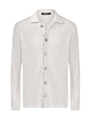 Gran Sasso vest 23130-19688-039 in lichtgrijs wol-kasjmier-viscose, regular fit met knoopsluiting, voorkant