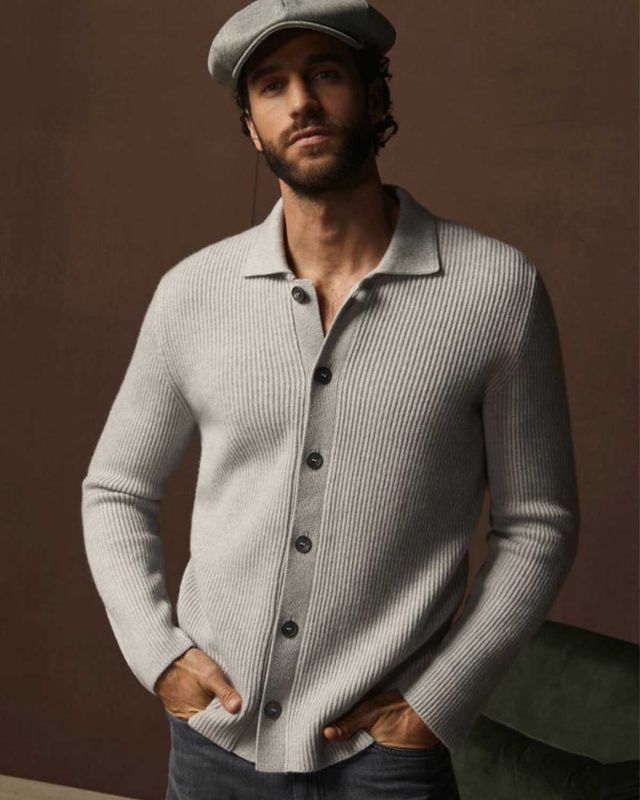 Gran Sasso vest 23130-19688-039 lichtgrijs wol-kasjmier-viscose, regular fit met knoopsluiting, model