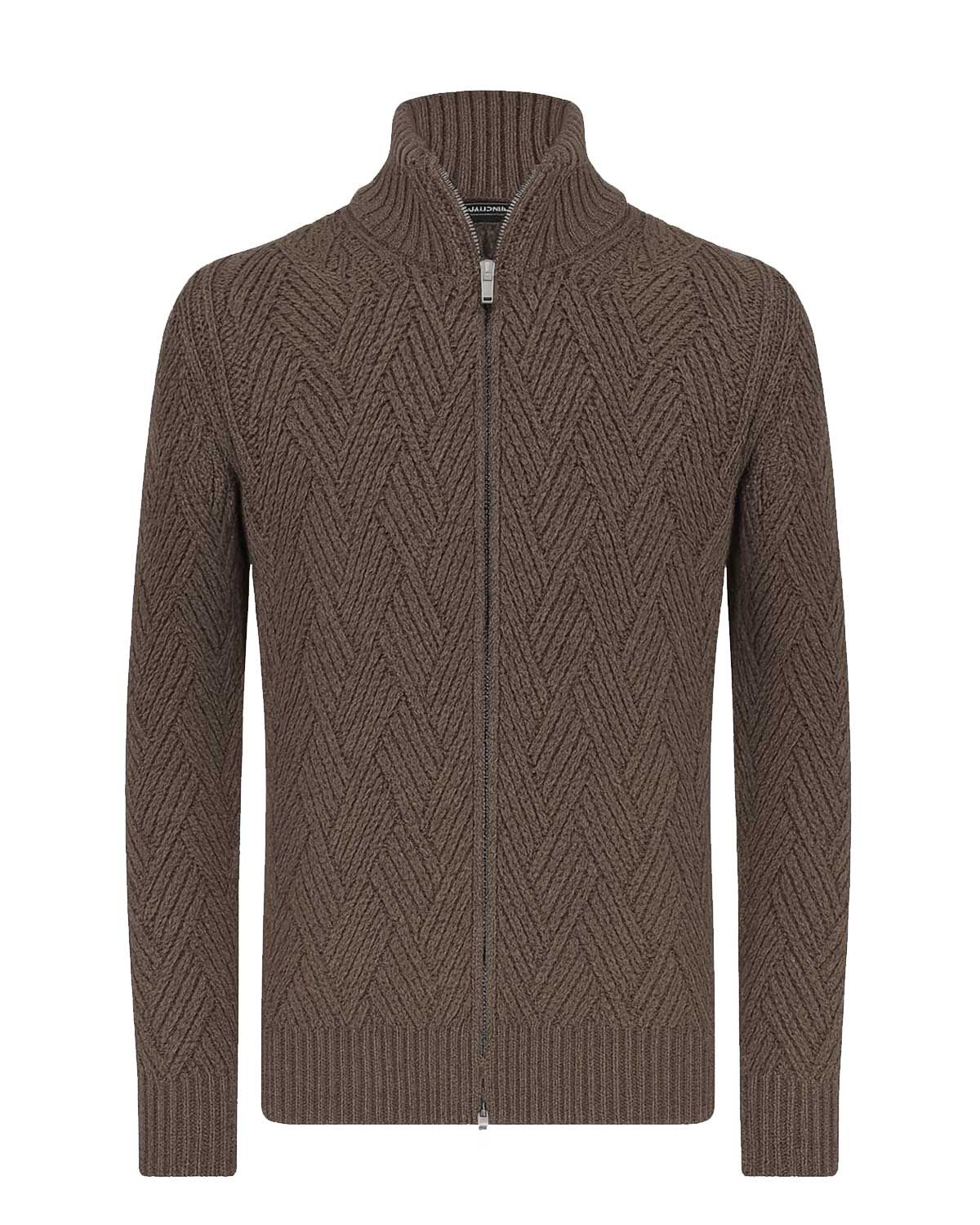 Gran Sasso vest 10155/19654 in bruin/grijs, voorkant