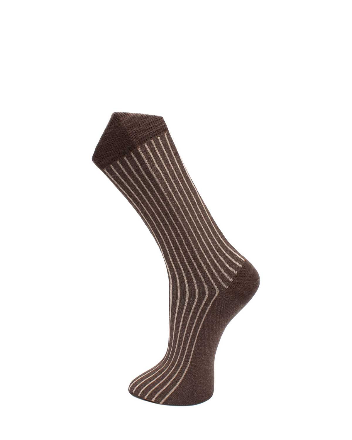 Effio sokken Shadow 25117 in bruin rib, voorkant