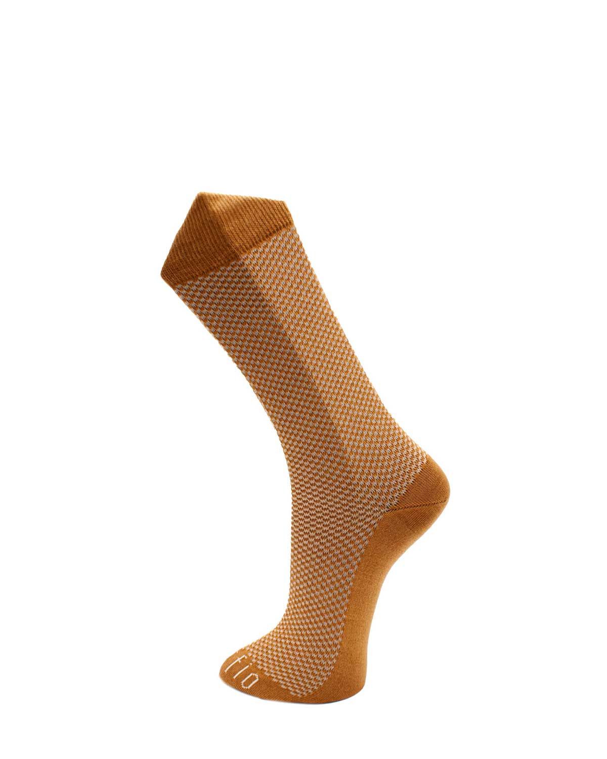 Effio sokken Meeting 25119 in cognac, voorkant