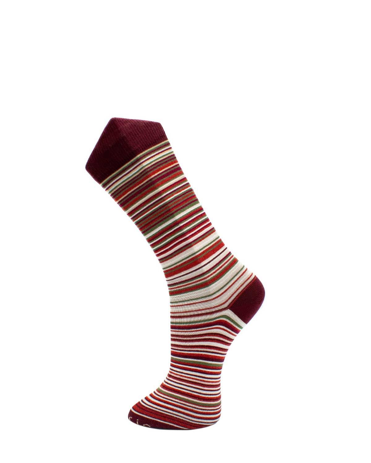 Effio sokken Earth 25105 in bordeaux multicolor, voorkant