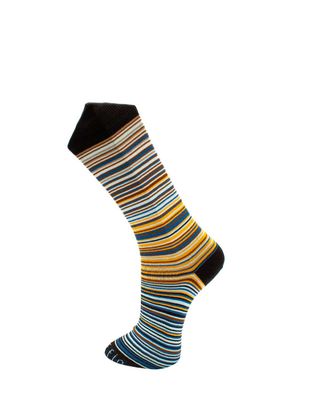 Effio sokken Earth 25104 in blauw en geel, voorkant