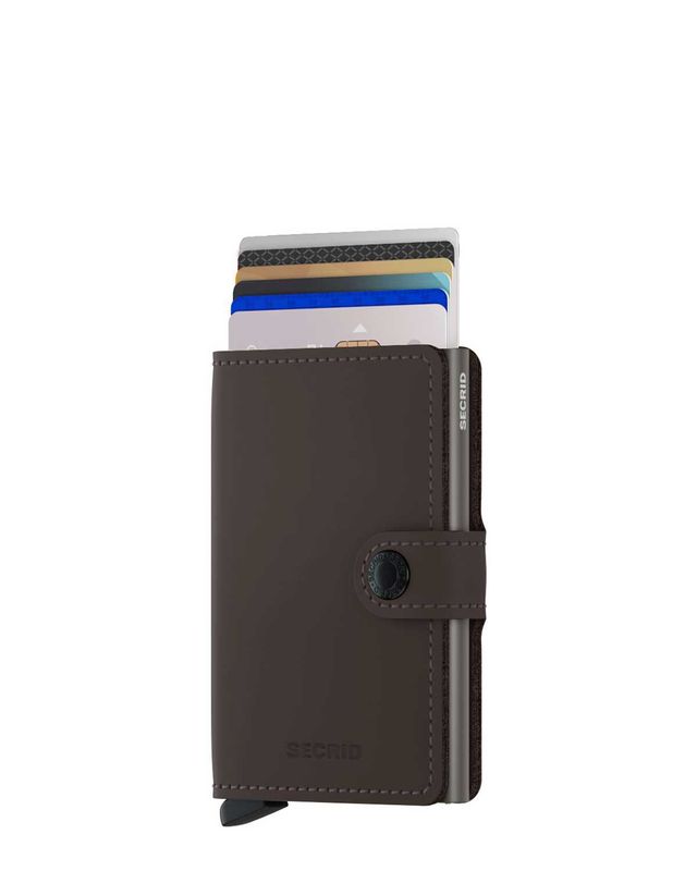 Secrid Miniwallet Matte Truffle Black – met pasjes in houder, matte afwerking