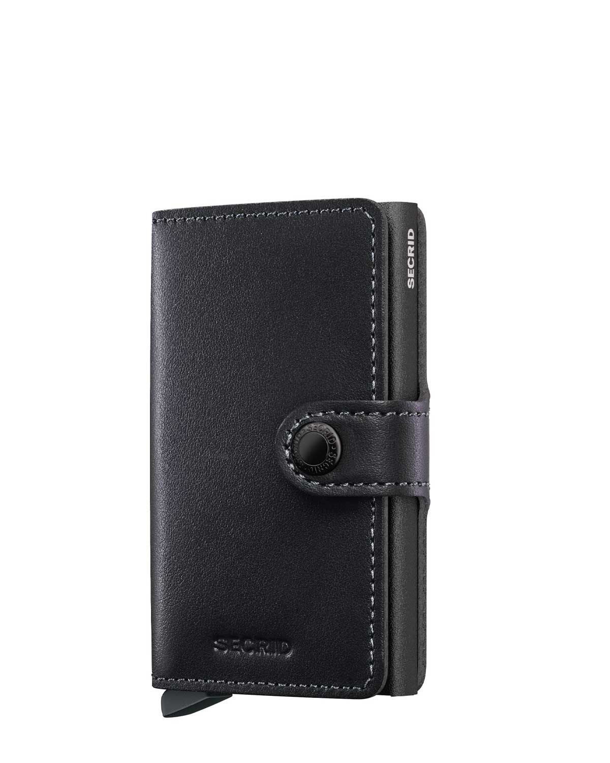 Secrid Miniwallet Original Black – voorkant van zwarte leren pasjeshouder