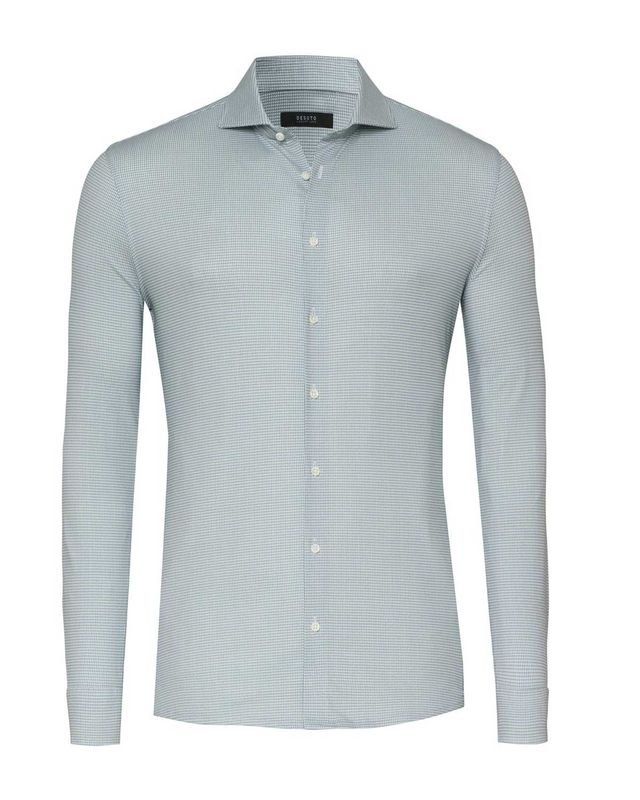 Desoto Luxury jersey overhemd 87308-30-622 in groen, vooraanzicht
